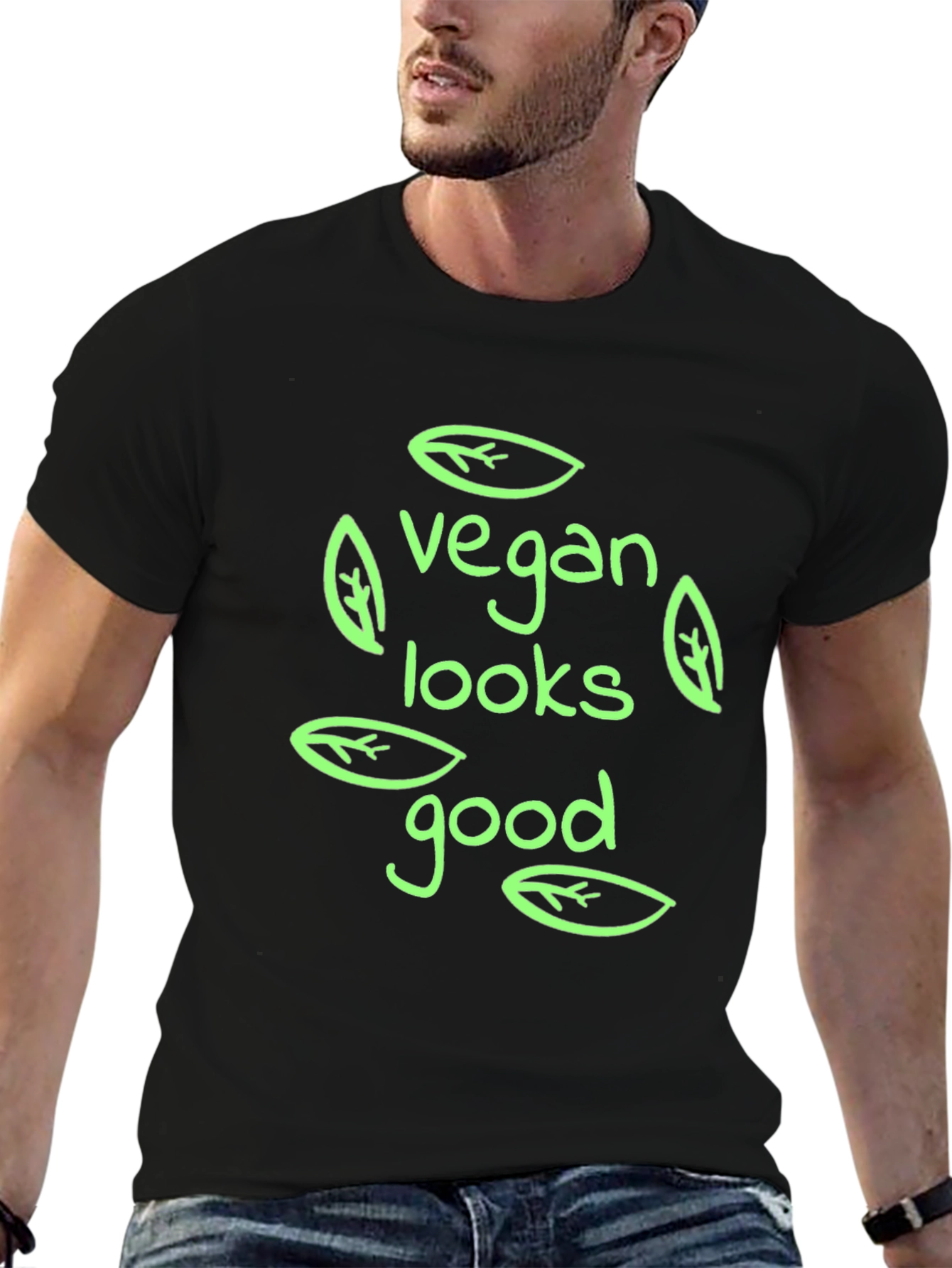 Vegan Looks Good Black T-Shirt