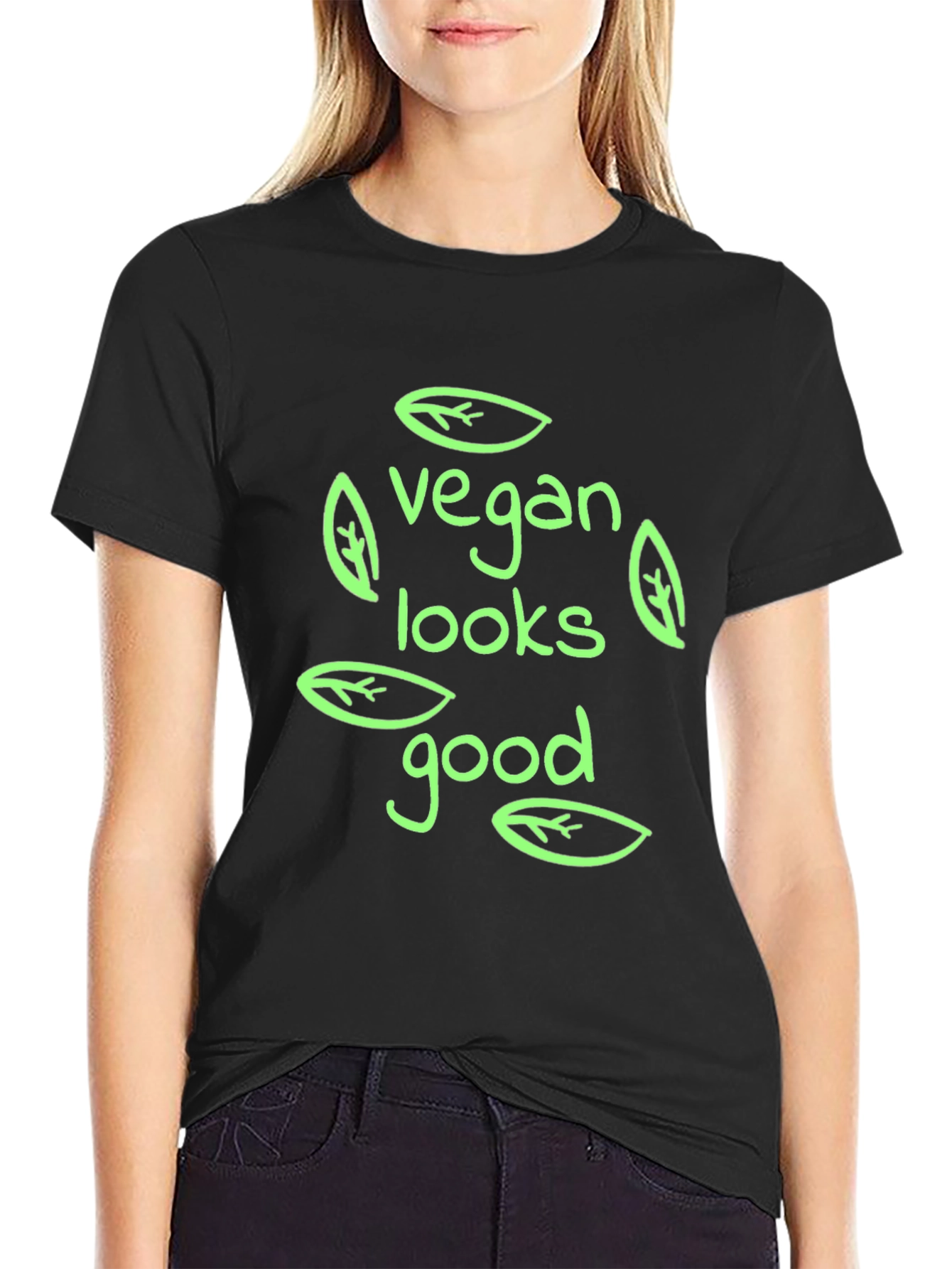 Vegan Looks Good Black T-Shirt