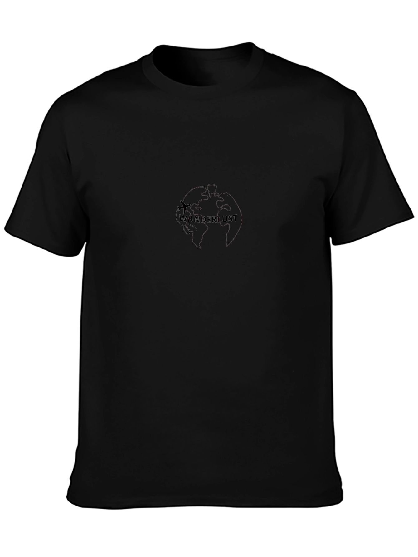 Wanderlust Globe Graphic Black T-Shirt