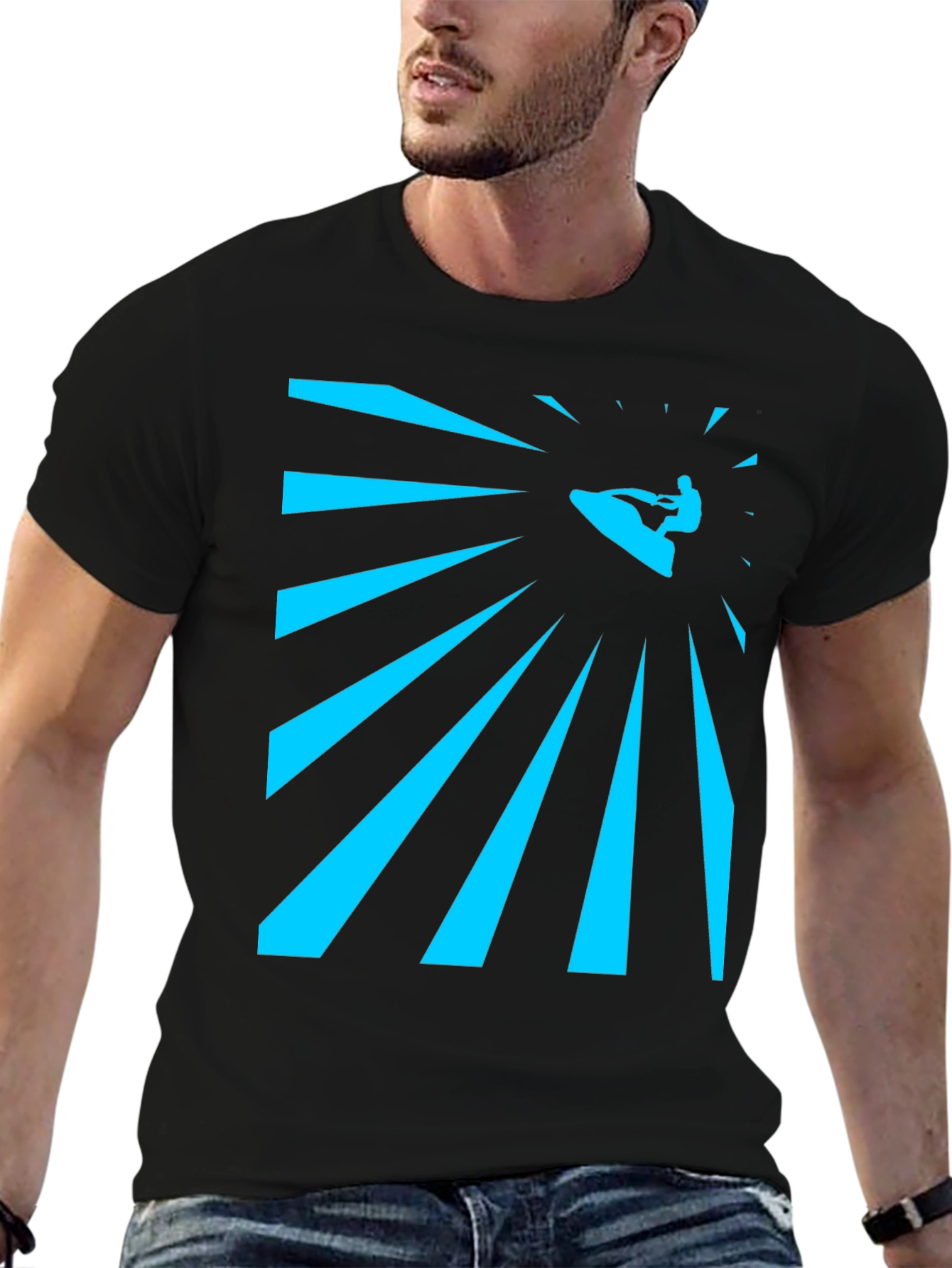 Surfing Graphic Tee - Mens Black T-Shirt