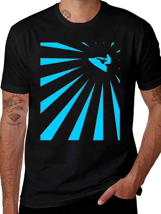Surfing Graphic Tee - Mens Black T-Shirt