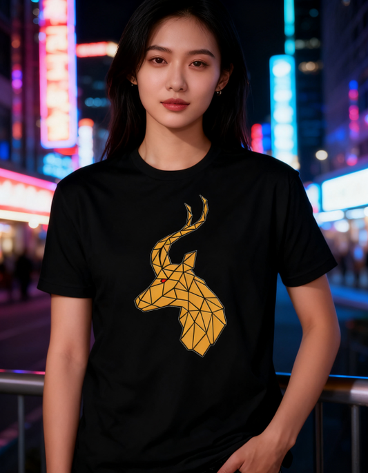"Geometric Antelope" Minimalist Graphic Tee