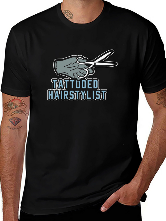 Tattooed Hairstylist Graphic T-Shirt - Cool Barber Tee