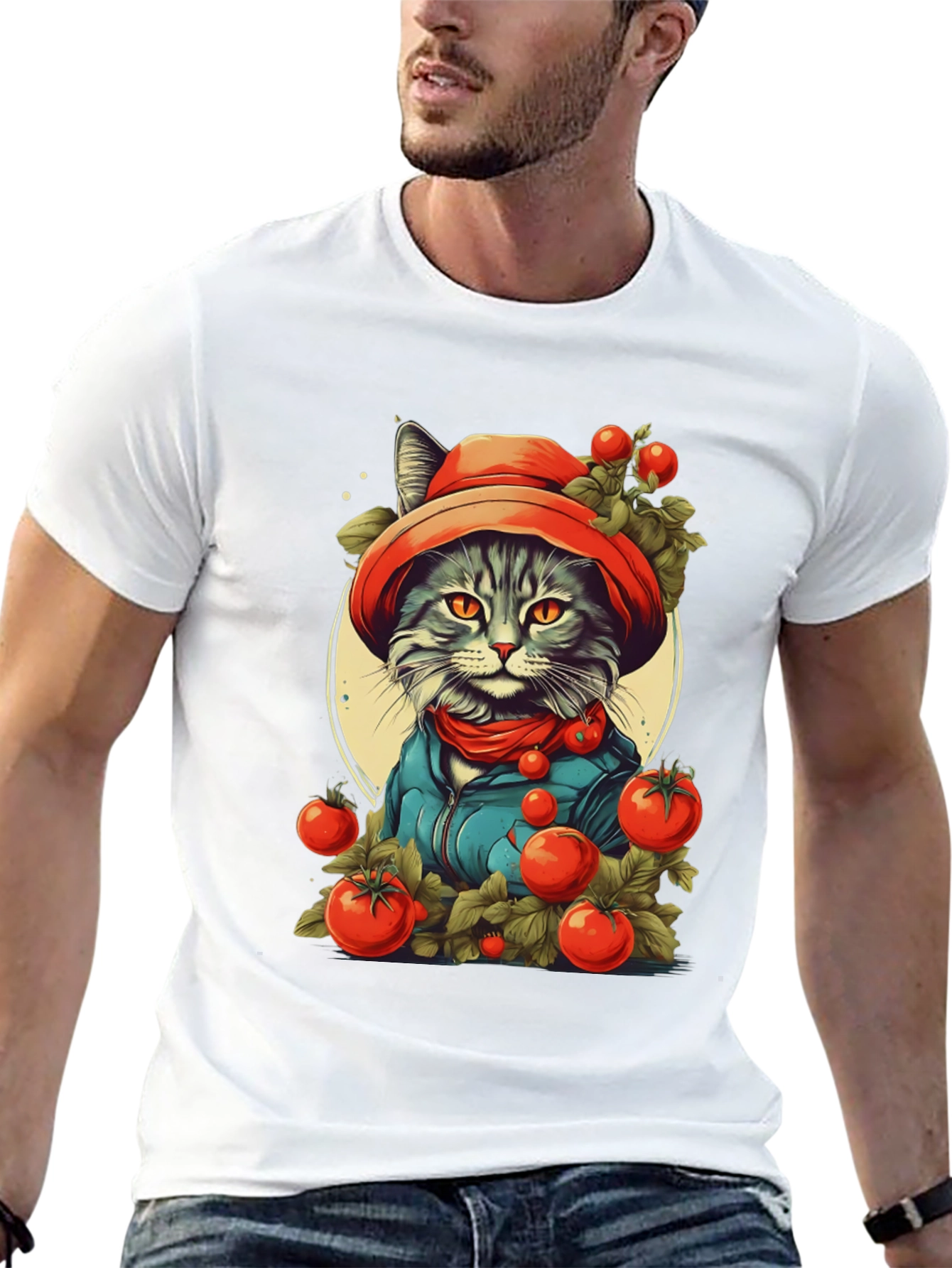 Tomato Cat T-Shirt - Fun Graphic Tee
