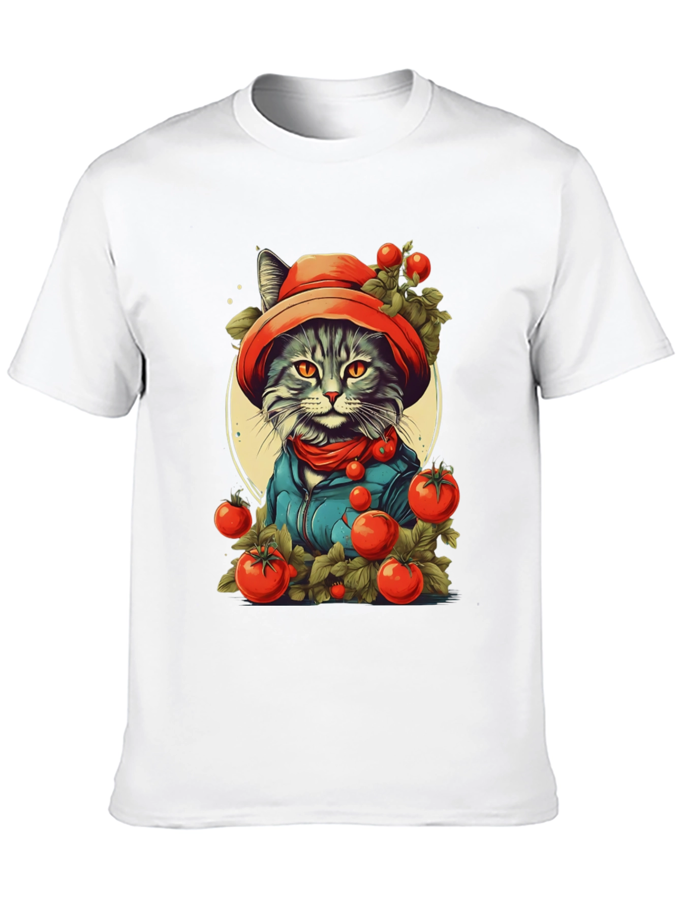 Tomato Cat T-Shirt - Fun Graphic Tee