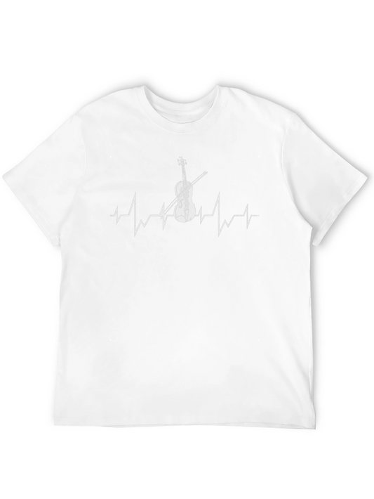 Violin Heartbeat Graphic Tee - Music Lover Shirt