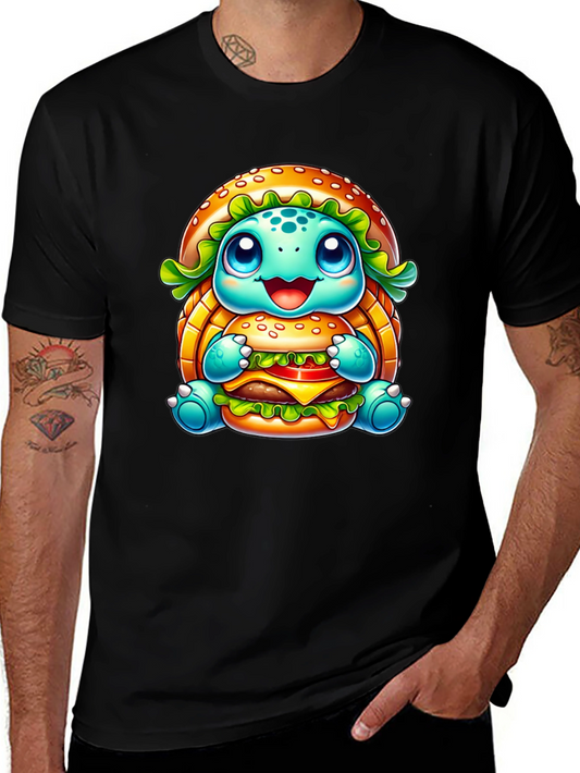 Turtle Burger Graphic Black T-Shirt
