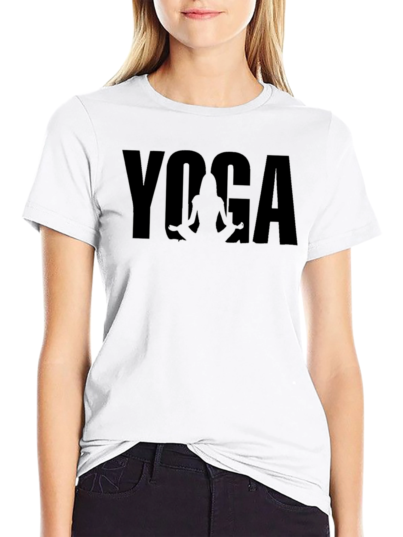 Yoga Silhouette Graphic Print Tee - Mens Black T-Shirt