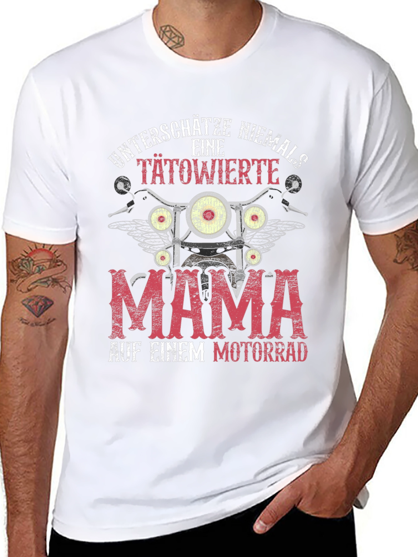 Tattooed Mama Motorcycle Graphic T-Shirt