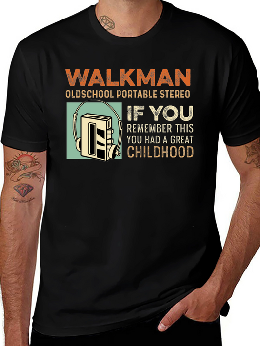 Vintage Walkman Stereo T-Shirt - Retro Childhood Nostalgia Tee