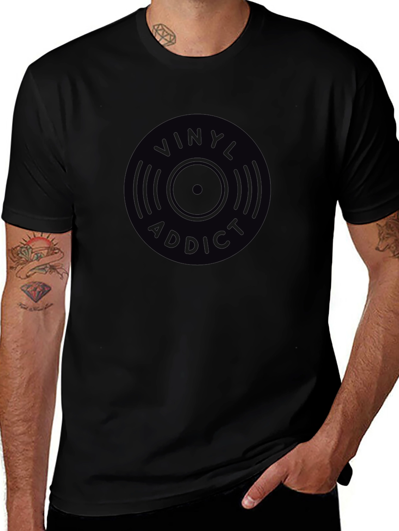 Vinyl Addict Black Graphic Tee