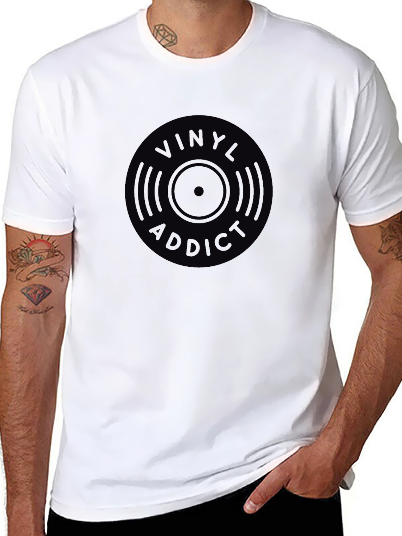 Vinyl Addict Black Graphic Tee
