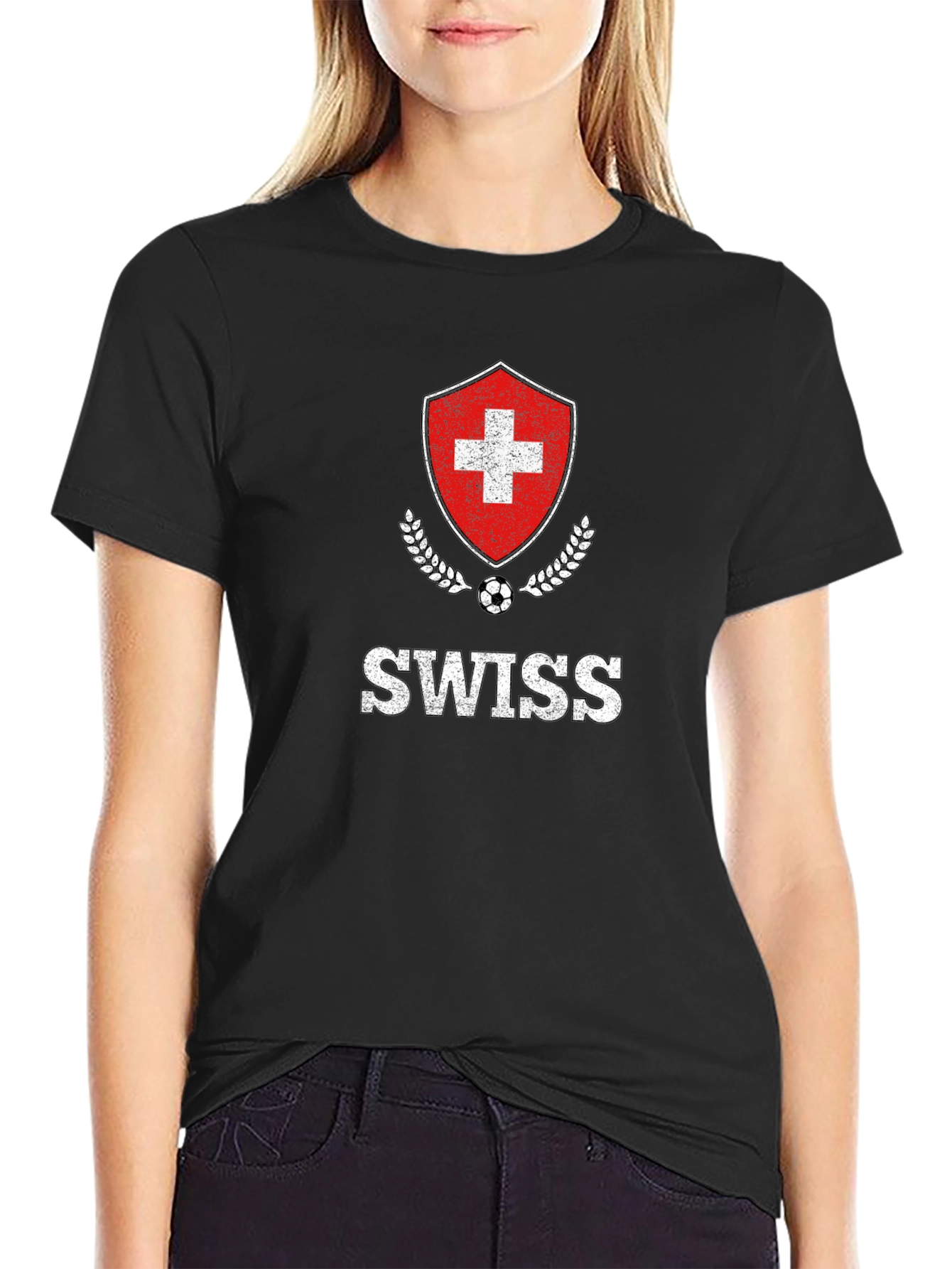 Swiss Soccer Pride T-Shirt - Black Cotton Tee