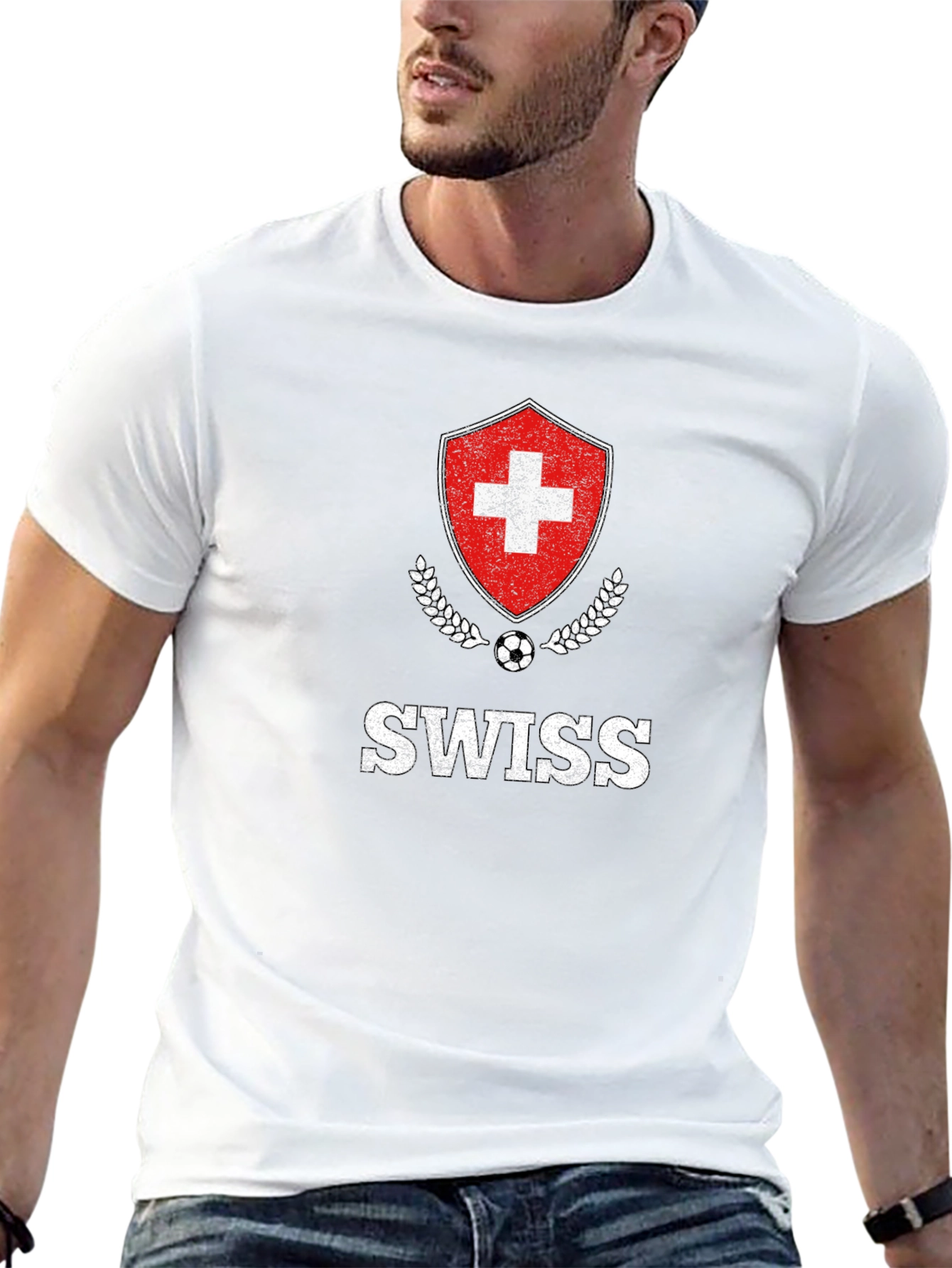 Swiss Soccer Pride T-Shirt - Black Cotton Tee