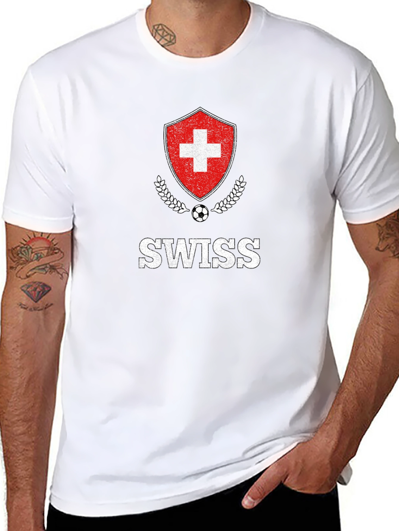 Swiss Soccer Pride T-Shirt - Black Cotton Tee