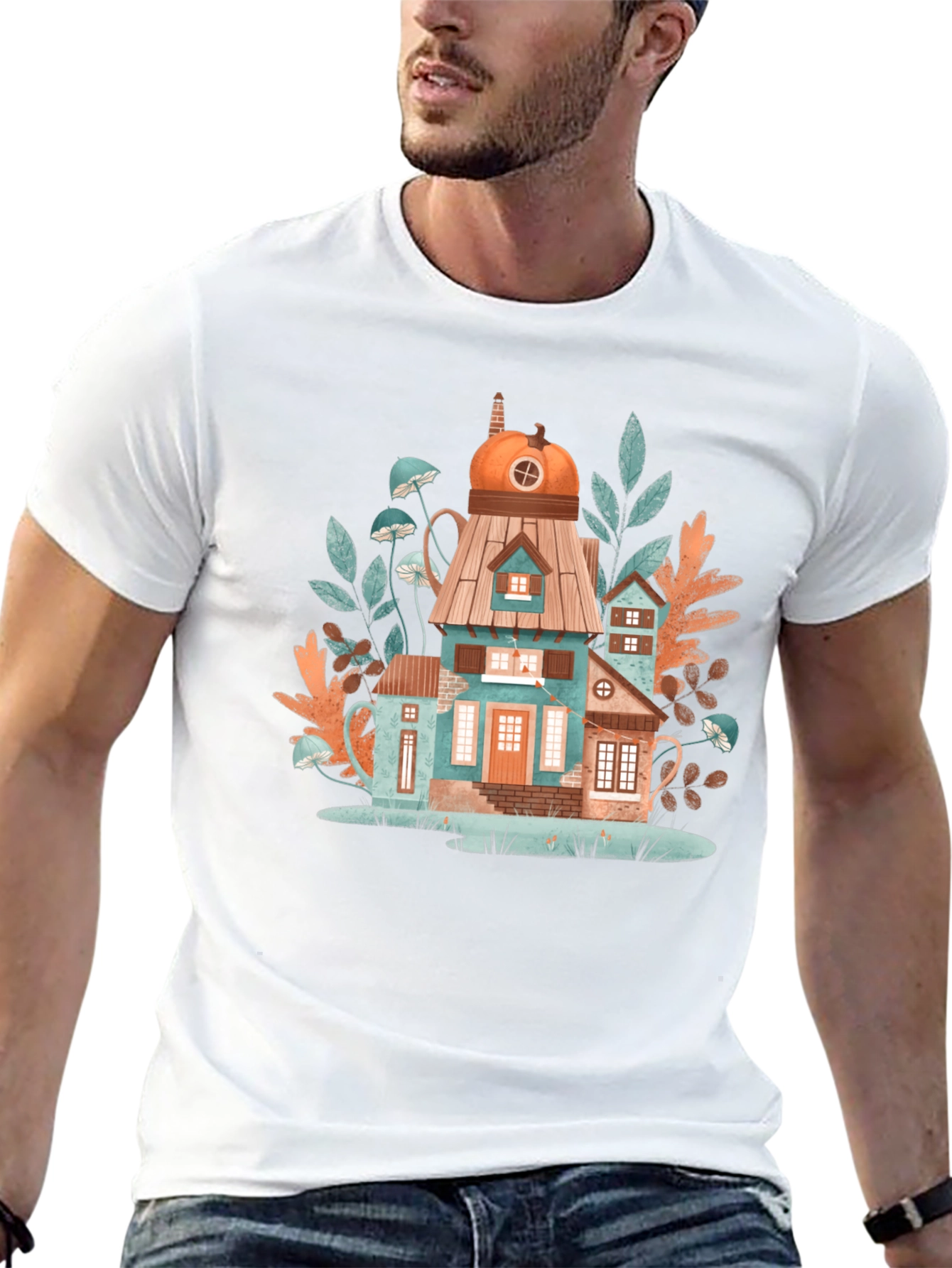 Whimsical House Black T-Shirt