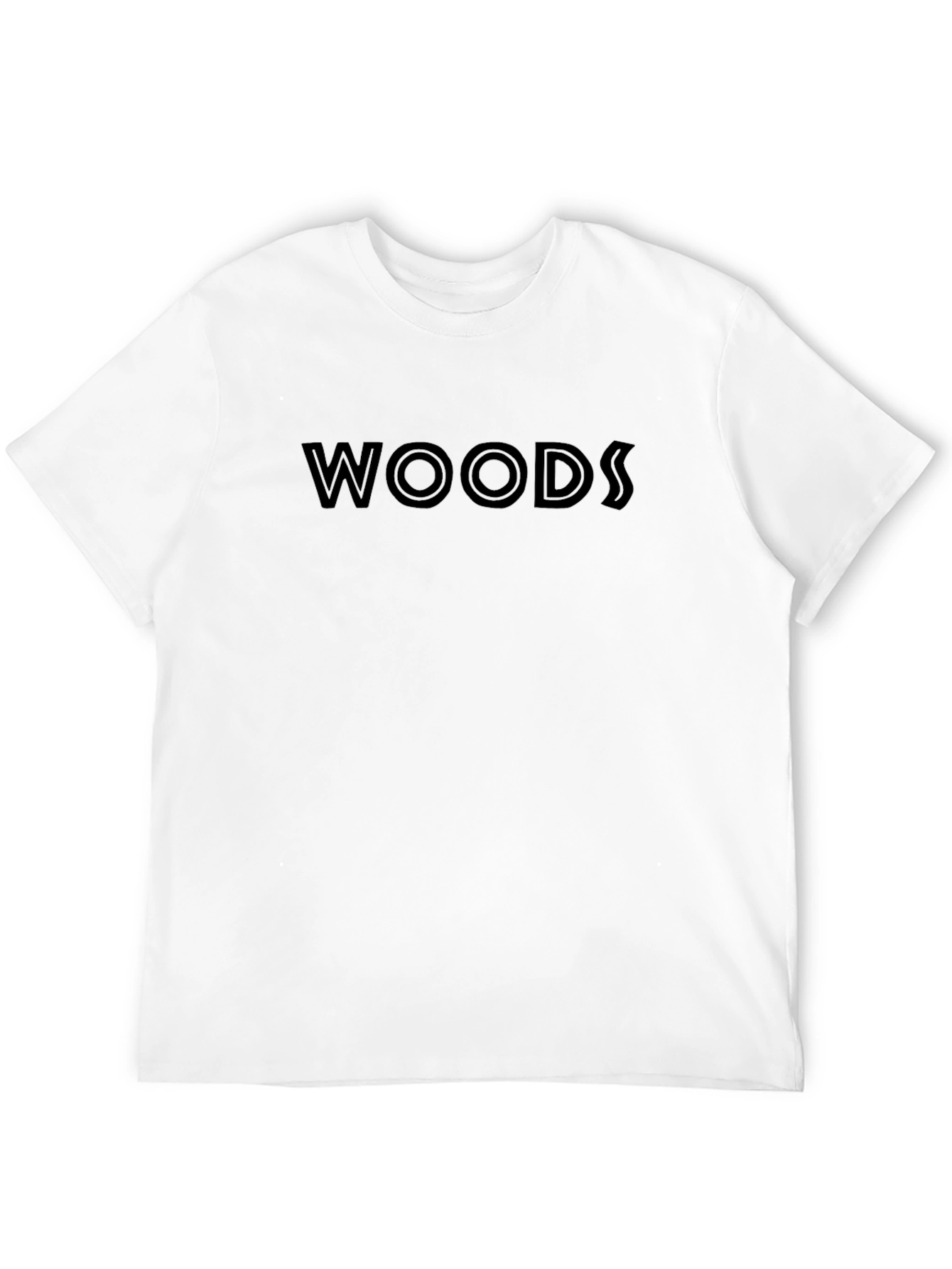 WOODS Black Graphic Tee - Mens Casual Style