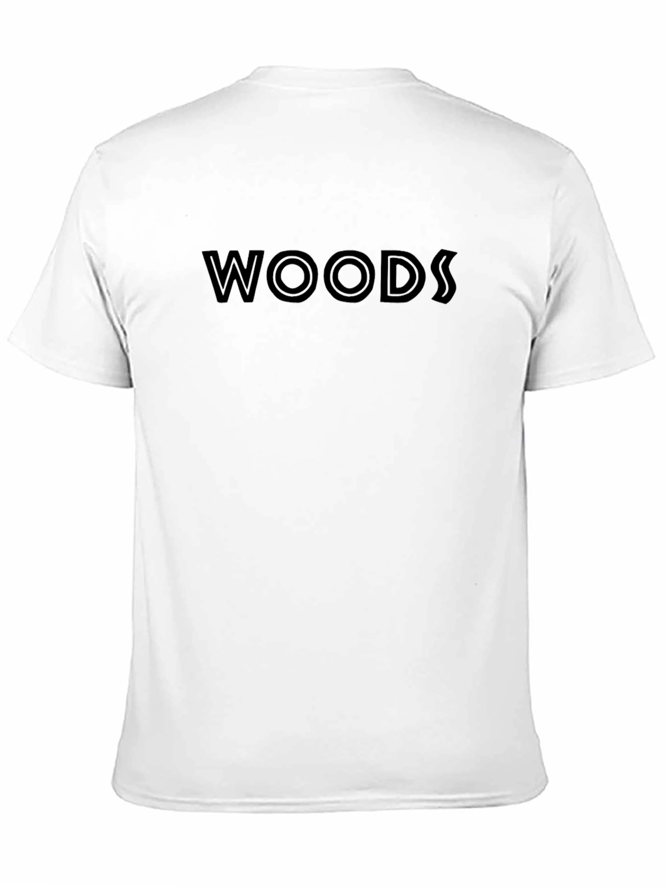 WOODS Black Graphic Tee - Mens Casual Style