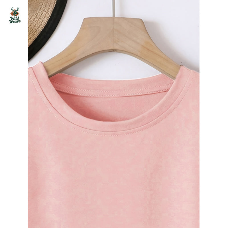 Women's Stretchy Y2K Graphic Print Crop Top T-Shirt - Slim Fit Crew Neck Summer Tee with Butterfly Design, Machine Washable Casual Top, Rhinestone Chain Accent | Delicate Detail Shirt