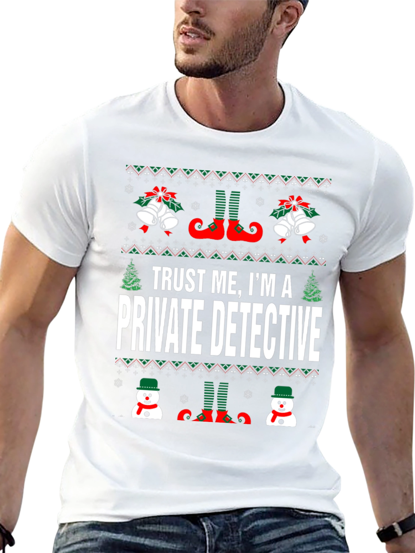 Trust Me Im A Private Detective Ugly Christmas T-Shirt