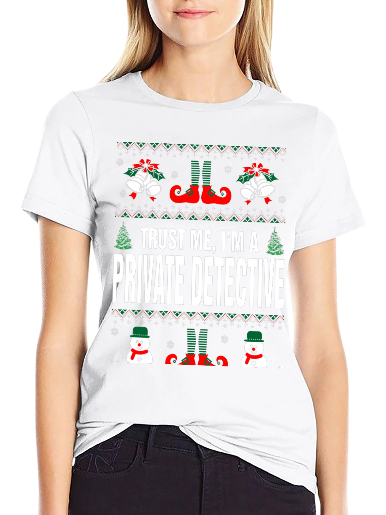 Trust Me Im A Private Detective Ugly Christmas T-Shirt