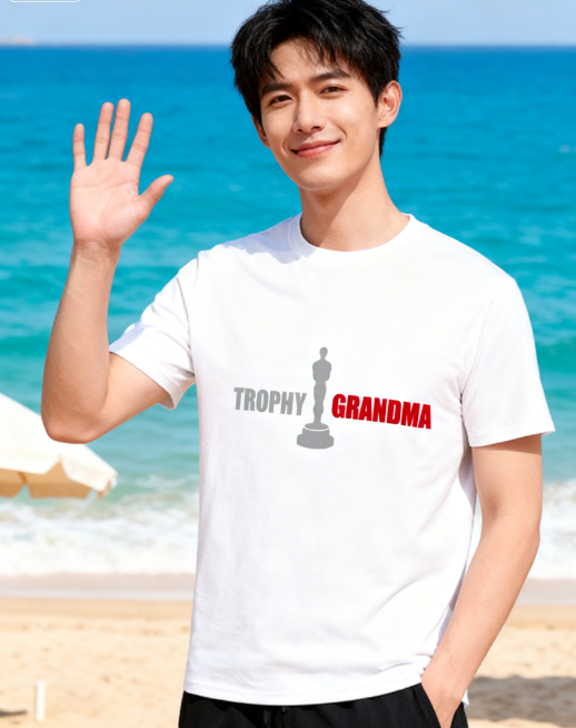 Trophy Grandma Award-Worthy 100% Cotton T-Shirt - Unisex Funny Grandma Tee for All OccasionsT1008514463