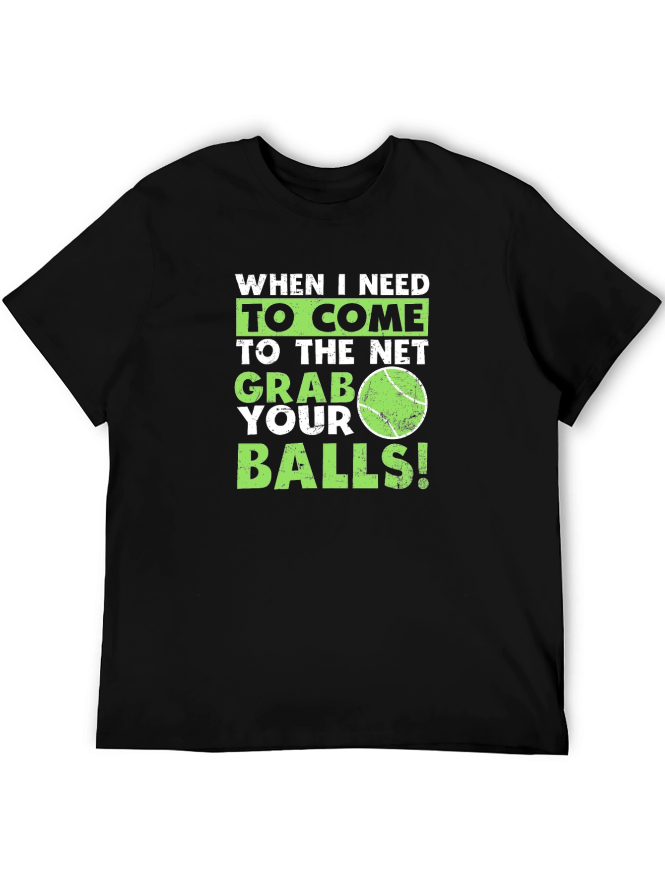 Tennis Humor Graphic T-Shirt - Grab Your Balls!