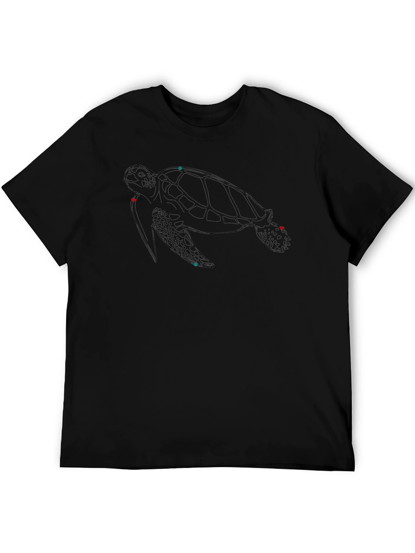 Turtle Outline Black T-Shirt