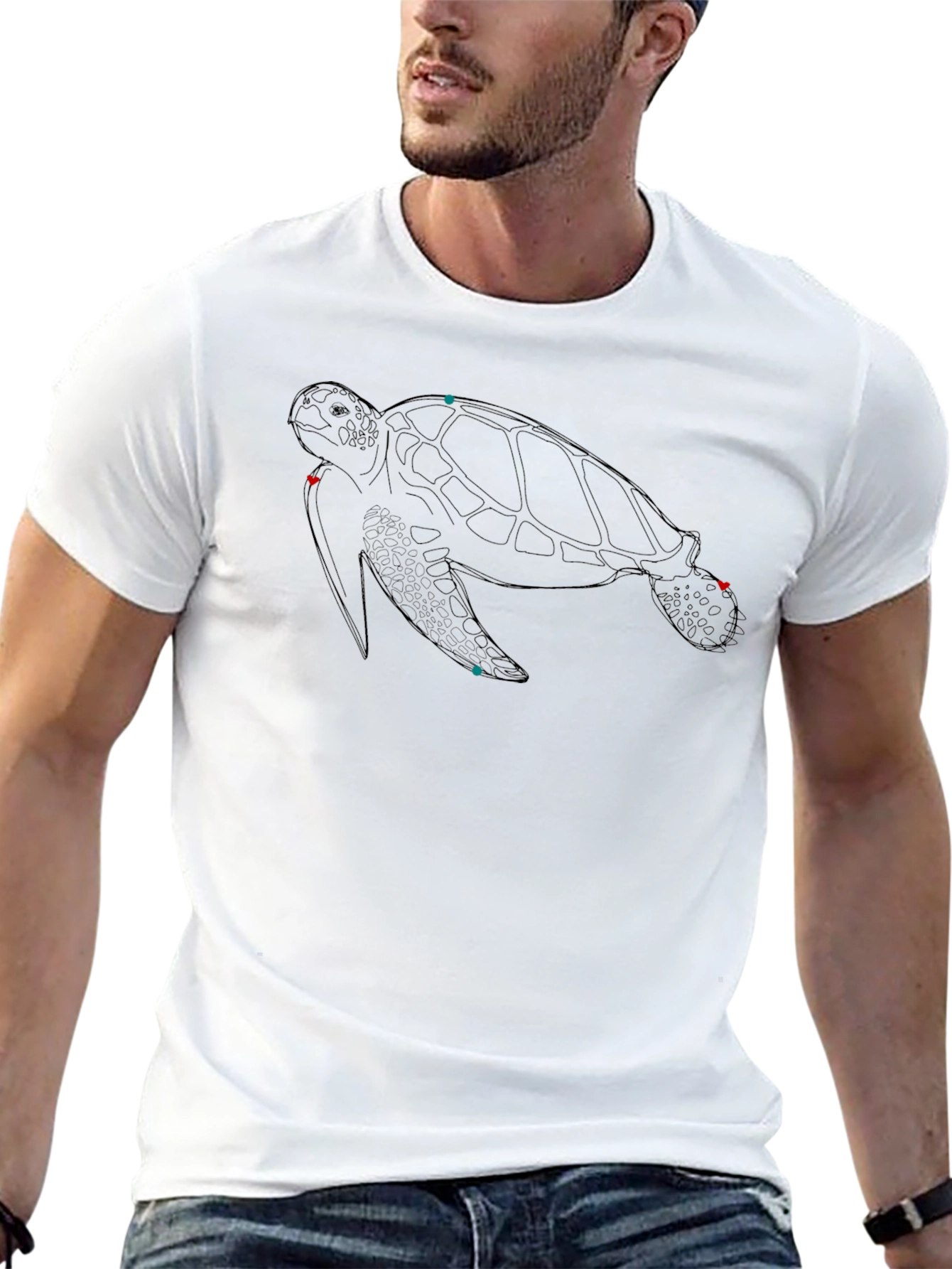 Turtle Outline Black T-Shirt