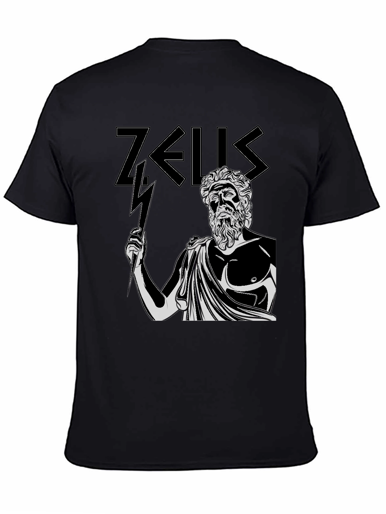 Zeus Graphic Tee - Black Cotton T-Shirt