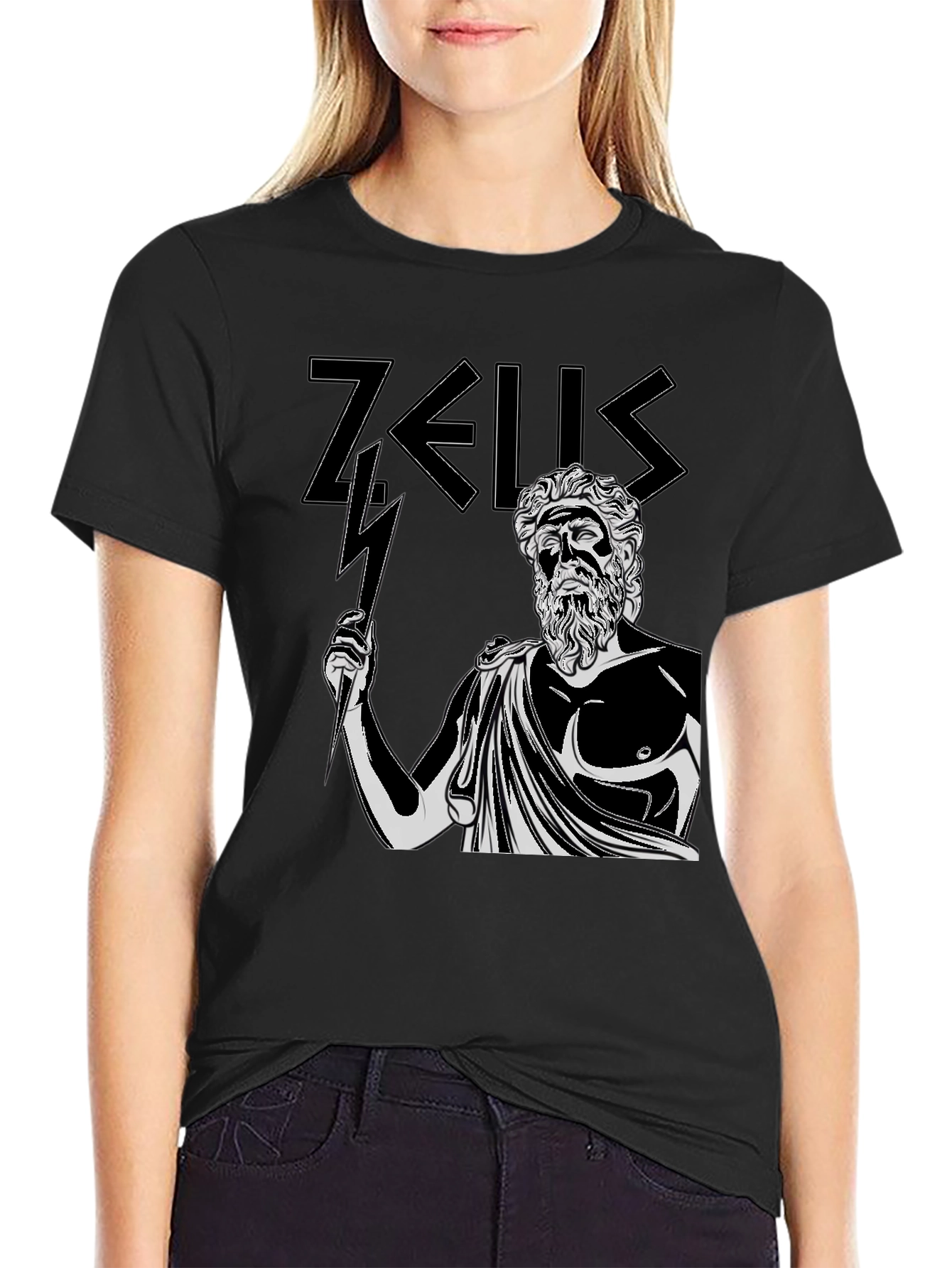 Zeus Graphic Tee - Black Cotton T-Shirt