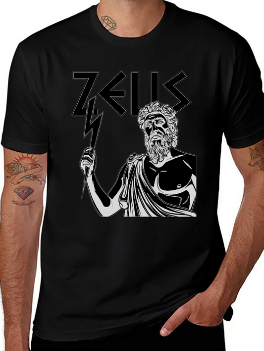 Zeus Graphic Tee - Black Cotton T-Shirt