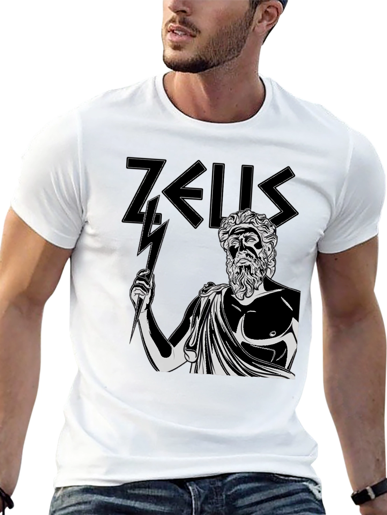 Zeus Graphic Tee - Black Cotton T-Shirt