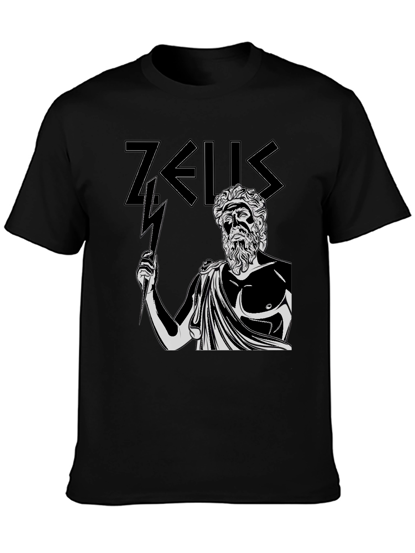 Zeus Graphic Tee - Black Cotton T-Shirt