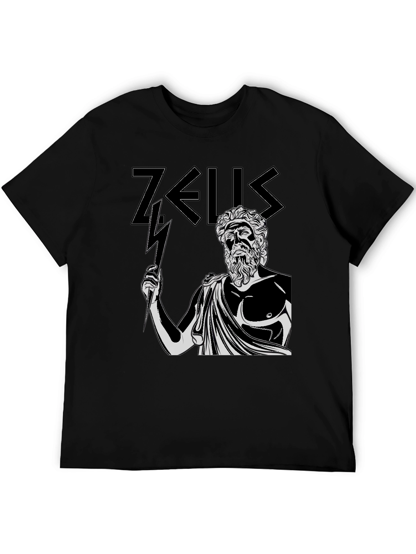 Zeus Graphic Tee - Black Cotton T-Shirt