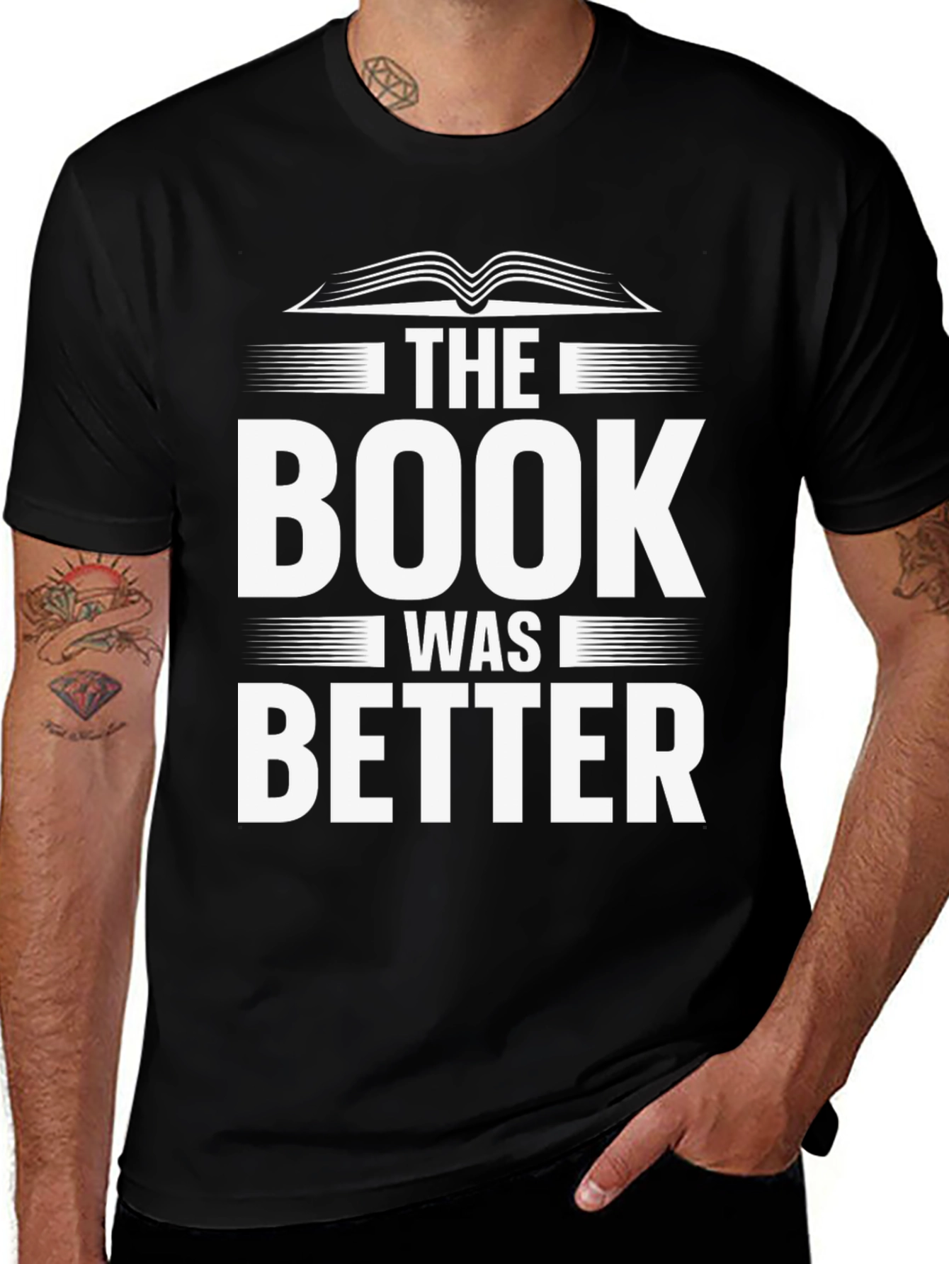The Book Was Better T-Shirt - Black Cotton Blend