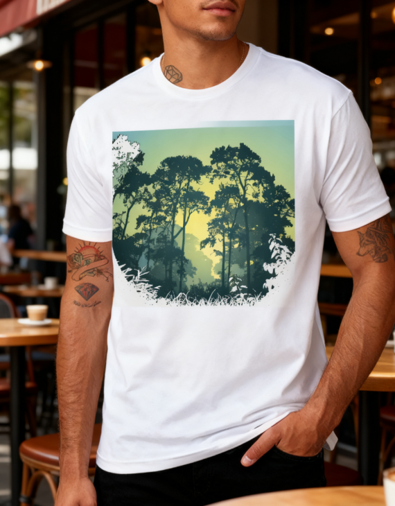 Sunset Forest Silhouette Graphic Tee