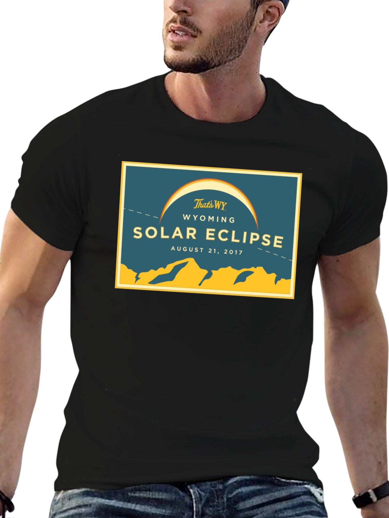 Wyoming Solar Eclipse August 21 2017 Black T-Shirt