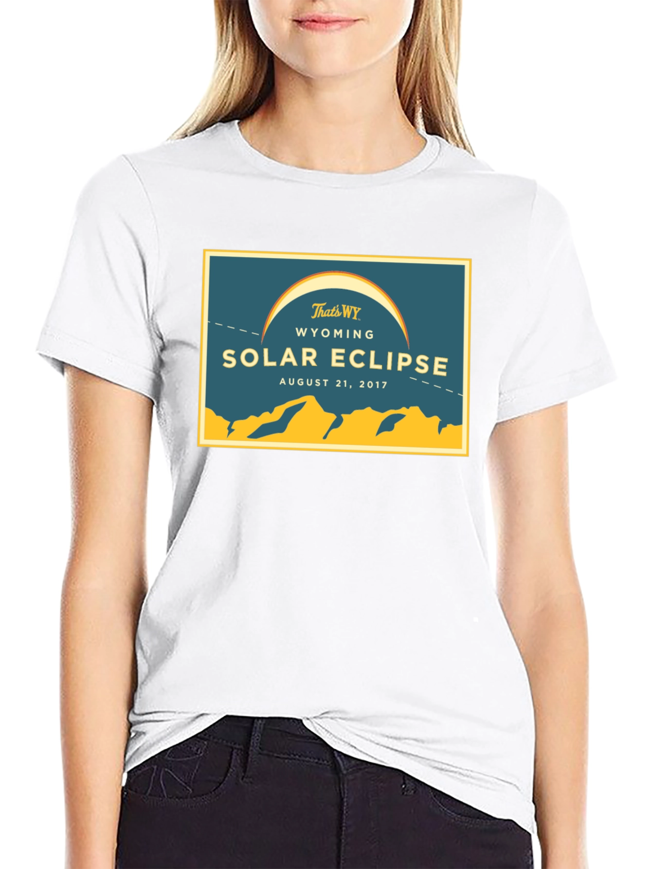 Wyoming Solar Eclipse August 21 2017 Black T-Shirt
