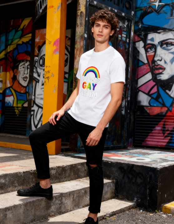 Sounds Gay I'm In Rainbow Pride T-Shirt - 100% Cotton, LGBTQ+ Humor Tee for Pride Events & Daily Occasions