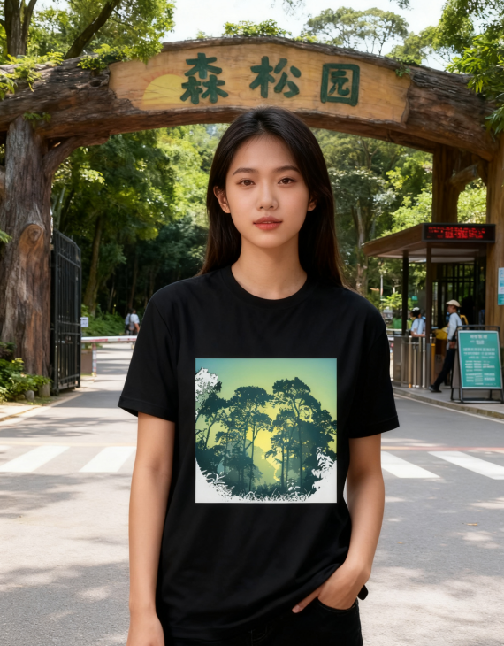 Sunset Forest Silhouette Graphic Tee