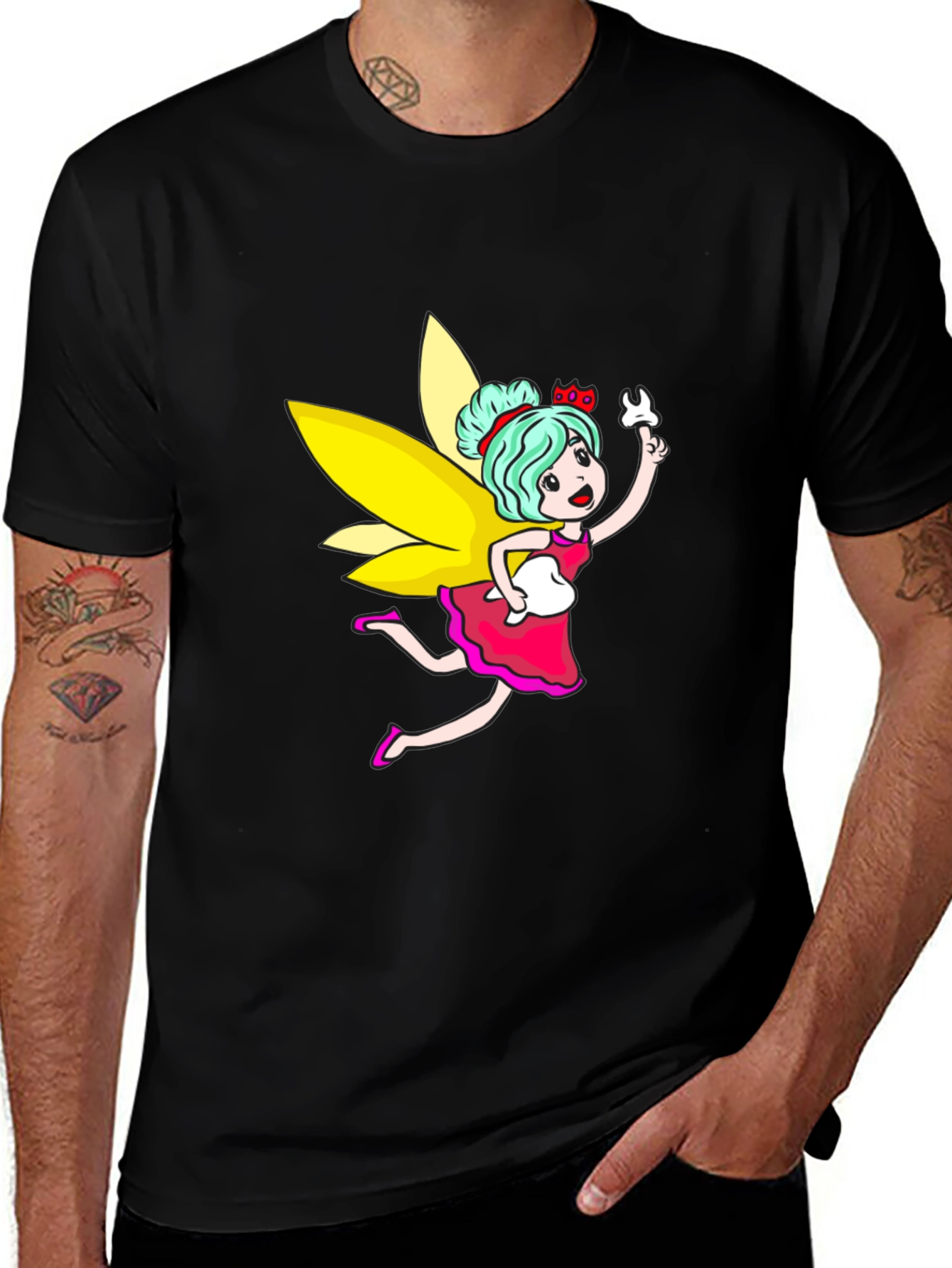 Tooth Fairy Graphic Black T-Shirt
