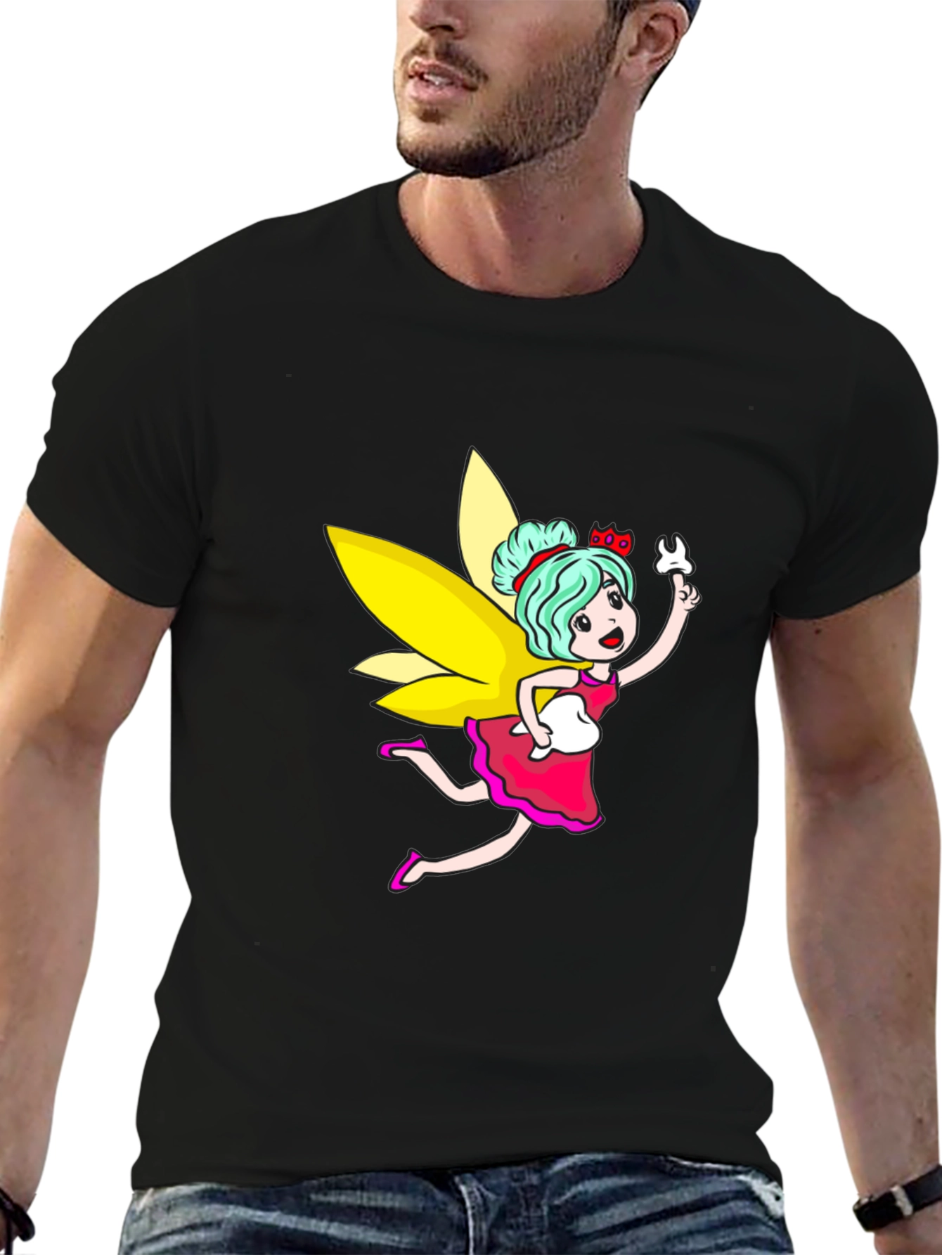 Tooth Fairy Graphic Black T-Shirt