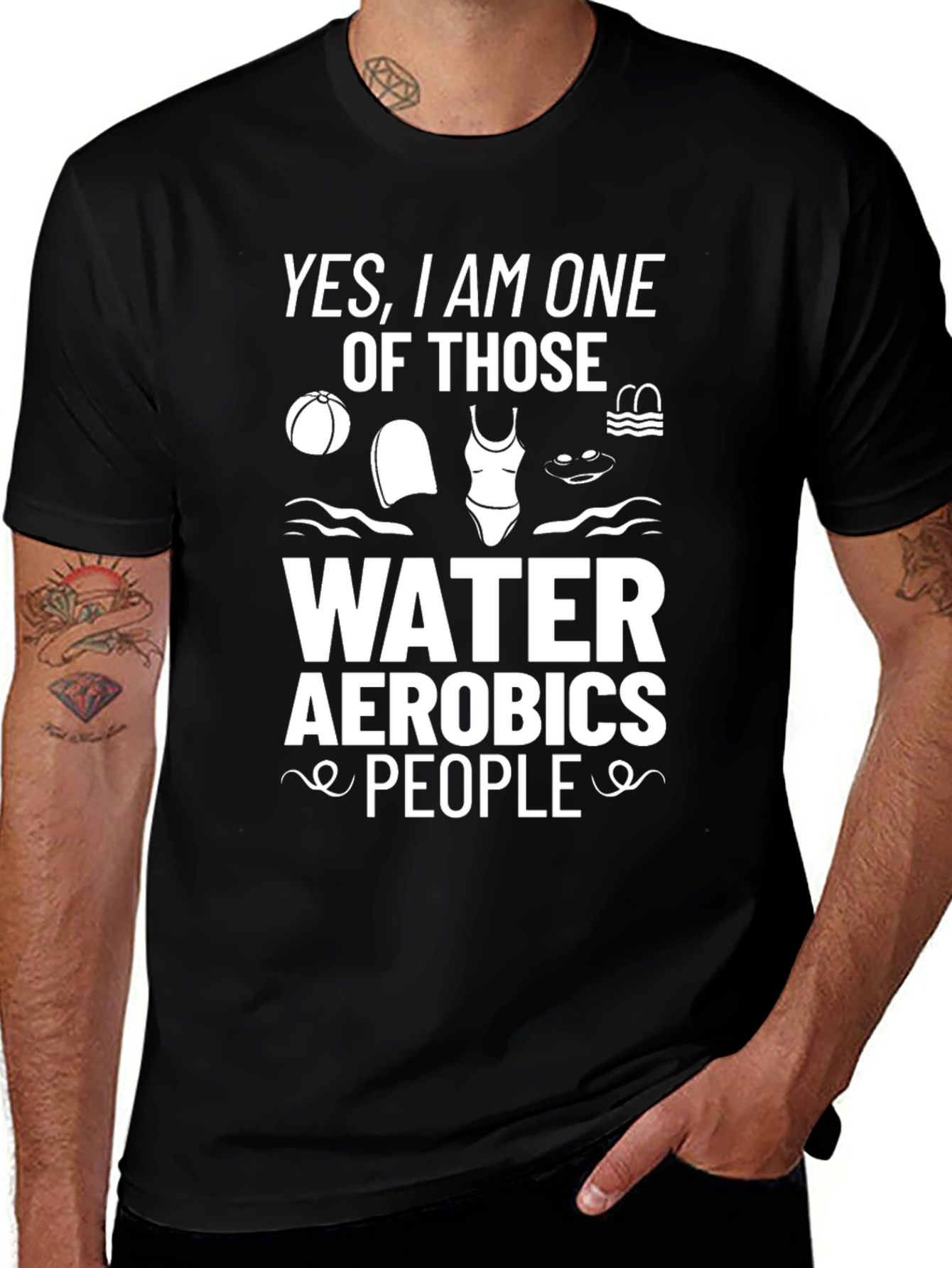 Water Aerobics People Graphic Tee