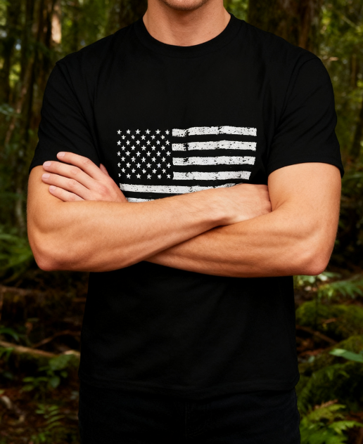 Vintage American Flag 100% Cotton T-Shirt - Unisex Patriotic Tee for All Occasions