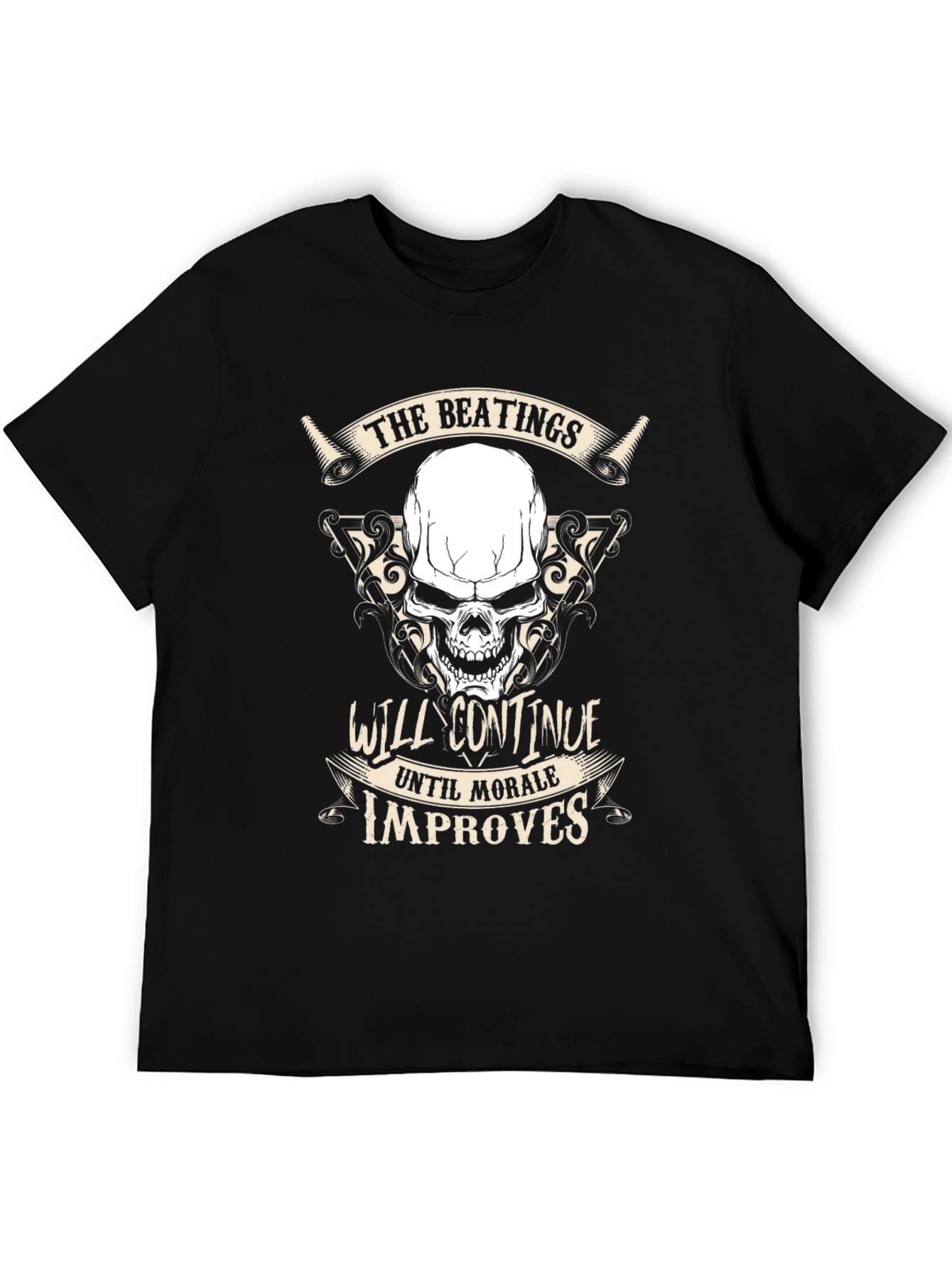 The Beatings Will Continue Skull T-Shirt