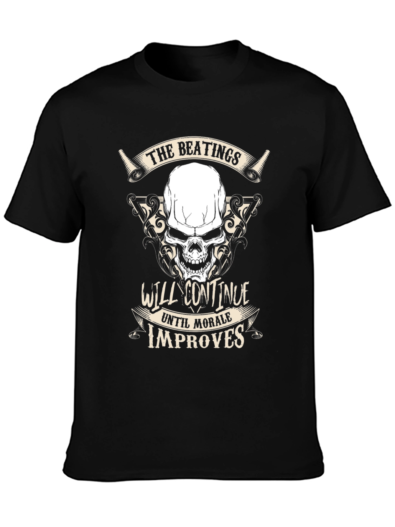 The Beatings Will Continue Skull T-Shirt