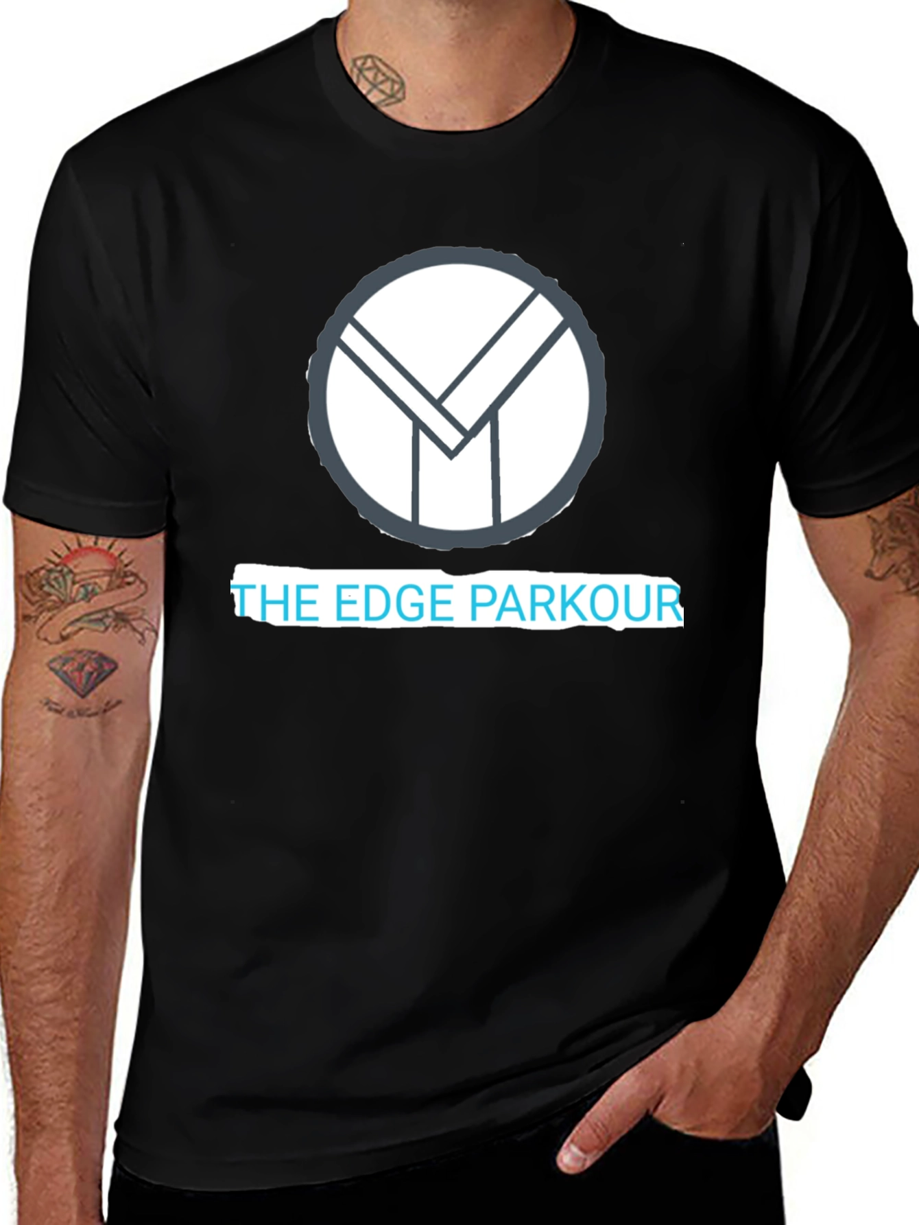 The Edge Parkour Graphic T-Shirt - Black Cotton Blend