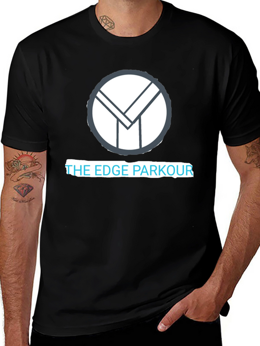 The Edge Parkour Graphic T-Shirt - Black Cotton Blend