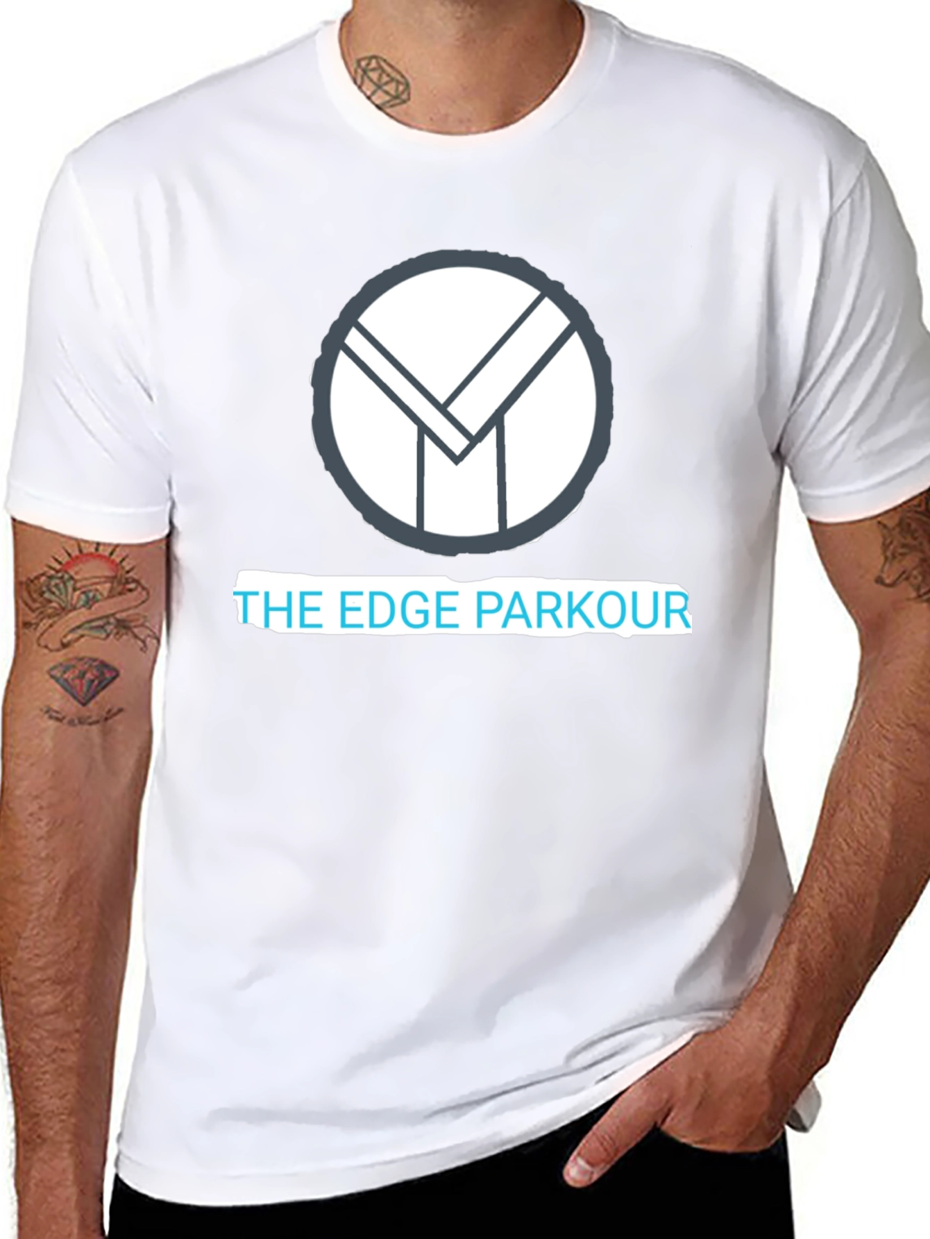 The Edge Parkour Graphic T-Shirt - Black Cotton Blend